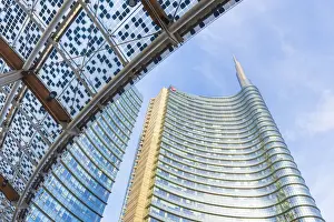 Unicredit Tower Prints: Milan, Lombardy, Italy. Gae Aulenti square with Unicredit Towers