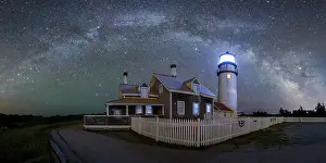 Scenic View Prints: Milky Way arch over Highland Lighthouse on Cape Cod, North Truro, Massachusetts, USA