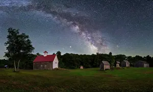 Scenic View Prints: Milky Way arching over Muster Field Farm in North Sutton, New Hampshire, USA