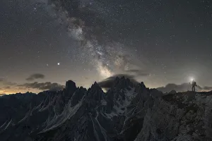 Summer Colours Prints: Milky Way above the Cadini di Misurina, Dolomites, municipality of Auronzo di Cadore