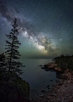 Milky Way Prints: Milky Way over coast at Acadia National Park, Maine, USA
