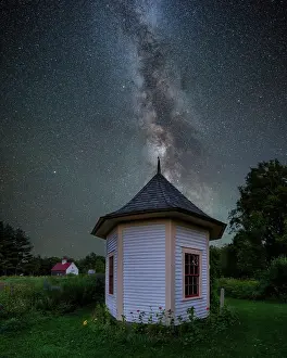 Sutton Prints: Milky Way over gazibo at Muster Field Farm in North Sutton, New Hampshire, USA