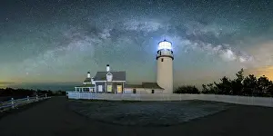Panorama Prints: Milky Way over Highland Lighthouse, Cape Cod, North Truro, Massachusetts, USA
