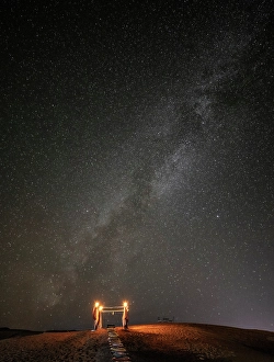 Night Sky Prints: Milky Way in the night sky, Erg Chebbi dunes, Sahara Desert, near Merzouga, Morocco