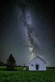 Dark Prints: Milky Way over the old Walbridge Schoolhouse, Green Mountains, Cabot, Vermont, USA