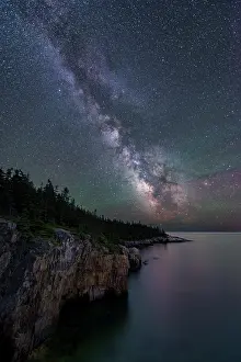 Milky Way Prints: Milky Way over Ravens Nest, Schoodic Peninsula, Acadia National Park, Maine, USA
