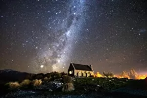 Milky Way rising behind the Church of the Good Shepherd, Lake Tekapo, Canterbury