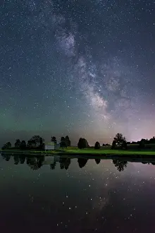 Salt Pond Prints: Milky Way over Salt Pond with reflection on Cape Cod, Eastham, Massachusetts, USA