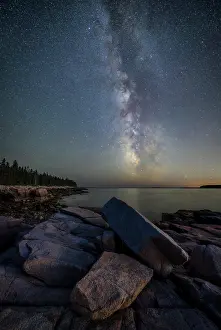 Starry Prints: Milky Way over Schoodic Point, Acadia National Park, Maine, USA