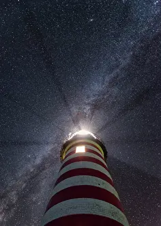 Milky Way Prints: Milky Way over tower at West Quoddy Head Light, Lubec, Maine, USA