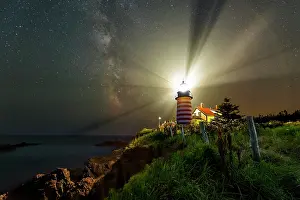 Lubec Prints: Milky Way over West Quoddy Head State Park, Lubec, Maine