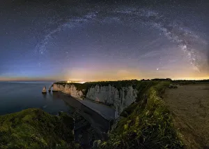 Milky Way Prints: Milkyway at Etretat, Octeville sur Mer, Le Havre, Seine Maritime, Normandy, France