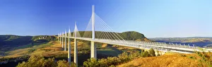 Images Dated 30th November 2016: Millau Viaduct over the Tarn River Valley, Millau, France