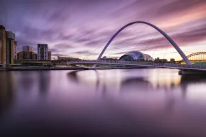 Tyne And Wear Prints: Millenium Bridge, Gateshead, Tyne & Wear, England, UK