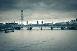 Millennium Wheel and Houses of Parliament, London, England