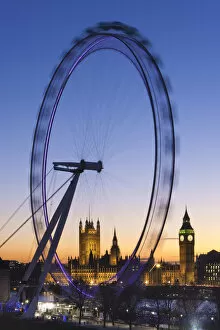 Images Dated 23rd April 2009: Millennium Wheel (London Eye) and Big Ben, Houses of Parliament, London, England, UK