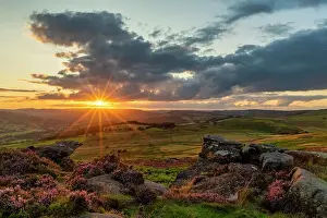 Lake District Prints: Millstone Edge at Sunset, Peak District National Park, Derbyshire, England