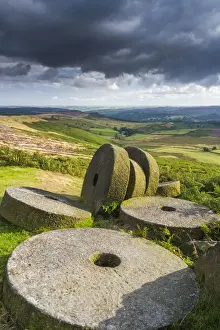 Millstones, Stanage Edge, Peak District National Park, Derbyshire, England