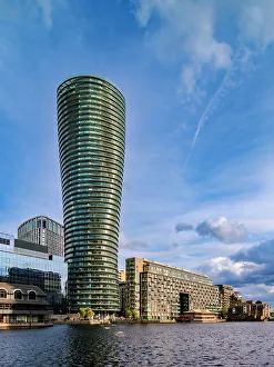 Isle Of Dogs Prints: Millwall Inner Dock and Arena Tower, Isle of Dogs, London, England, United Kingdom