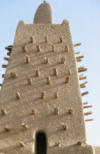 Mali Prints: Detail of Minaret of Sankore mosque in C16th part of