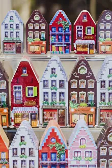 Images Dated 25th November 2019: Miniature of the typical colored belgian houses in a shop in Bruges, Belgium