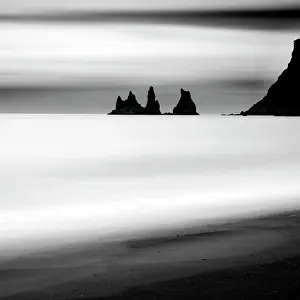 Vik Y Myrdal Prints: Minimalist image of the Reynisdrangar rock stacks