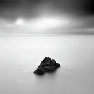 B And W Prints: Minimalist long exposure image, Lizard Point, Cornwall, England