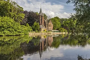 Brugge Prints: Minnewater in the old town of Bruges, West Flanders, Belgium