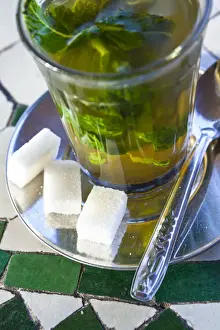 Cafe Prints: Mint Tea, Marrakech, Morocco, North Africa, Africa