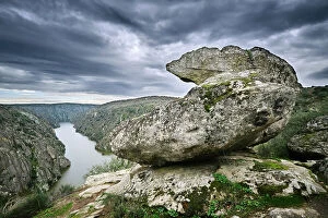 Tranquil Scene Collection: Miradouro do Castrilhouco over the Douro river. Spain is on the other side of the river