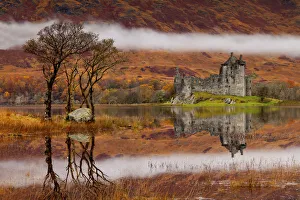 Lochside Prints: Mist over Kilchurne Castle on Loch Awe, Strathclyde Region, Scotland