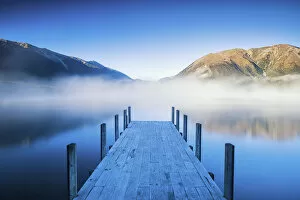 Jetty Gallery: Mist on Lake Rotoiti, New Zealand