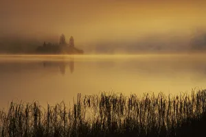 Mist over Loch Achray, The Trossachs National Park, Central Region, Scotland