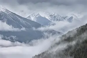 October Prints: Mist shrouds the Bow Valley from the Mount Norquay Lookout in the Canadian Rockies
