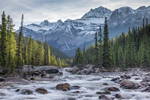 October Prints: The Mistaya River in the Canadian Rockies, Alberta, Canada. Autumn (October) 2024