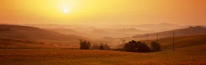 Power Prints: Misty Sunrise near Asciano, Tuscany, Italy