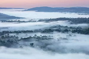 Images Dated 2nd August 2022: Misty View from Loughrigg Fell, Lake District National Park, Cumbria, England, UK