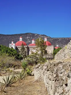 Cactuses Prints: Mitla Archaeological Site and San Pablo Church in the background