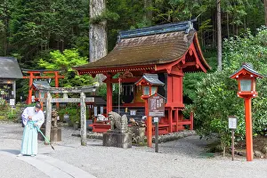 Religious Architecture Prints: Mitomo Shrine in Futara Reisen Sacred Spring in Futarasan Temple (UNESCO World Heritage Site)