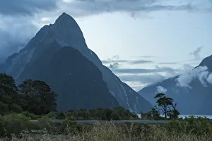 Fiord Prints: Mitre Peak at dusk. Milford Sound, Fiordland NP, Southland district, Southland region