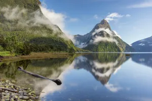 Mitre Peak Prints: Mitre Peak reflecting in Milford Sound on a calm