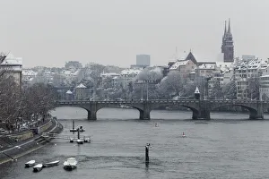 Mittlere Brücke in the winter season, Basel, Canton Basel-Stadt, Switzerland