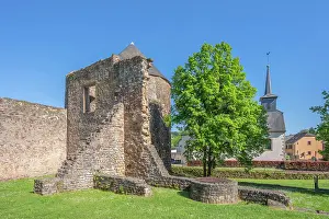 Former moated castle of Pettingen near Mersch, Canton of Mersch, Luxembourg