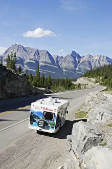 Images Dated 16th May 2014: Mobile home, Trans Canada Highway, Castle Mountain, Alberta, Canada