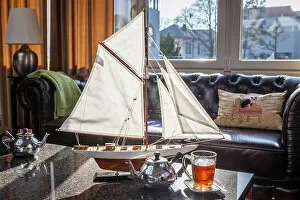 Images Dated 2nd November 2022: Model of a sailing ship in Hotel in Kuehlungsborn, Mecklenburg-West Pomerania, Baltic Sea