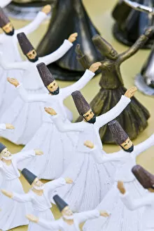 Images Dated 10th July 2008: Model Whirling Dervish Dancers for sale in Goreme, Cappadocia, Anatolia, Turkey