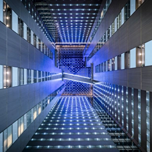 Architectural Abstracts Collection: Modern architecture of the atrium in the Shinjuku NS Building, Tokyo, Japan