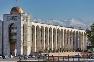 Kyrgyz Prints: Modern building on Chuy Prospekt, Bishkek, Kyrgyzstan