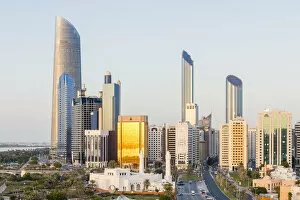 Images Dated 4th July 2017: Modern city skyline, Abu Dhabi, United Arab Emirates, UAE