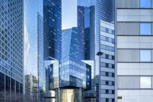 La Defense Prints: Modern office buildings, La Defense, Paris, France